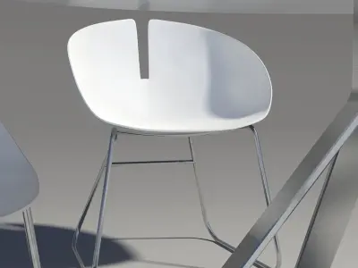 Fjord armchair and table stainless 3D model