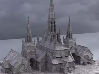 Dark Fantasy Gothic Tower church 3D 3D model