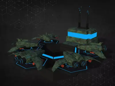 Sci-Fi Space-Ship Base 3D model