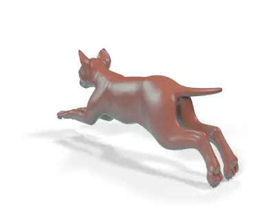  Lynx Cub in Jumping Pose for 3D Print 