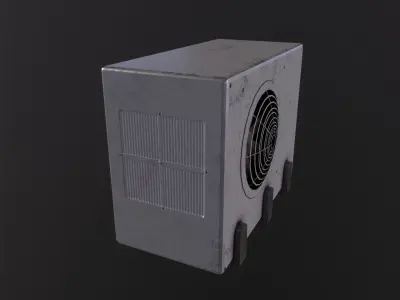 Exterior air conditioning unit AC Low-poly 3D model