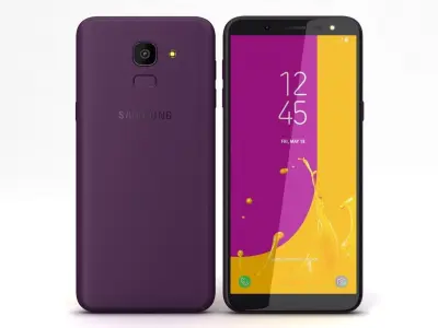  Samsung Galaxy J6 2018 Purple Low-poly 3D model