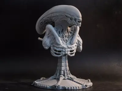 Alien bust statue 3D print model