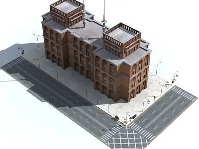 Low poly city block 09 Low-poly 3D model