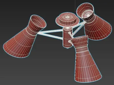 laconica ceiling light with three lights 3D model