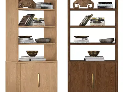 BRETON DOUBLE-DOOR OPEN SIDEBOARD and HUTCH 3D model