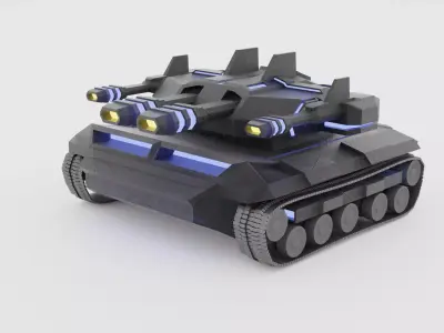 CYBER TANK low poly 3D print model