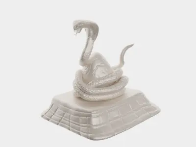 Statue Cobra Snake and dead body corpse 3D model