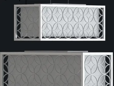 Chandelier Metal Rectangular Horchowv 3D model