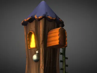 Stylized Fantasy House Low-poly 3D model