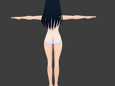 SciFi 3d anime girl character c9 Low-poly 3D model