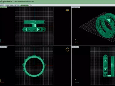 Dual Structure Band gold ring 3D print model