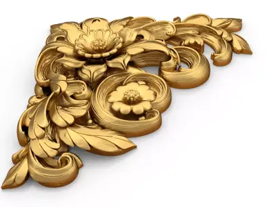 Classic carved corner decor ornament cnc 3d printing stl 06 3D print model purchase