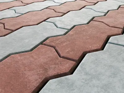 Zig Zag Paver Blocks 3D model