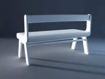 Low-Poly Game-Ready Bench 3D Model Low-poly 3D model