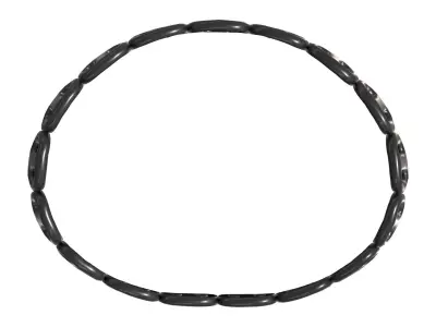 Black Choker Chains Necklace Low-poly 3D model