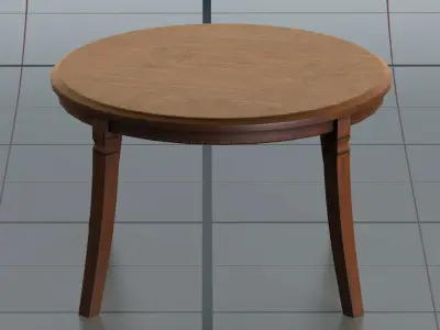 Round coffee table PBR 3D model