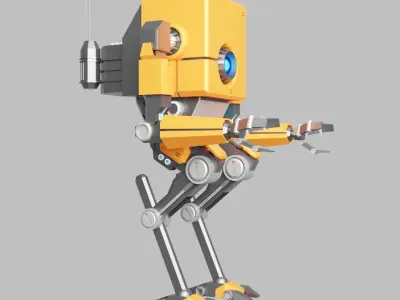 Orange Robot 3D model
