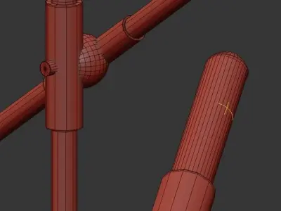 SORENTHIA 3 modern brass chandelier with four lights 3D model