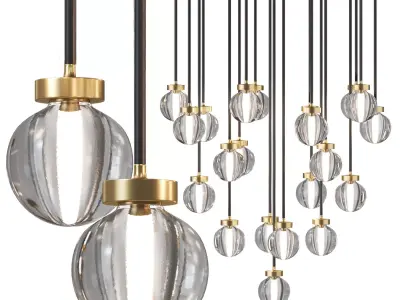 Namibia Pearl Ball Round Chandelier 3D model