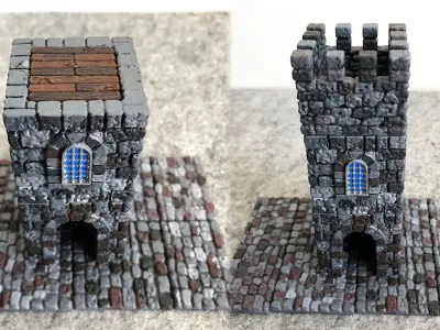 Castle builder - Square small towers 3D print model