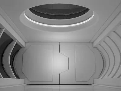 Sci Fi Room Low-poly 3D model 7
