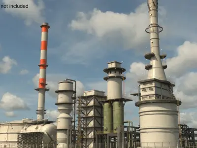  Fuel Processing Factory with Chimney Pipe 