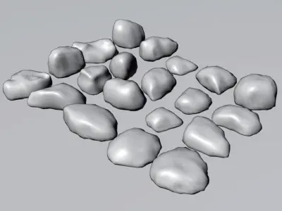 20 Rocks Low-Poly - Realistic Stone Boulder 3D Models Collection Low-poly 3D model