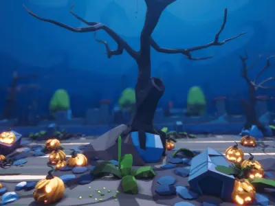 cemetery - Dark Corner Low-poly 3D model