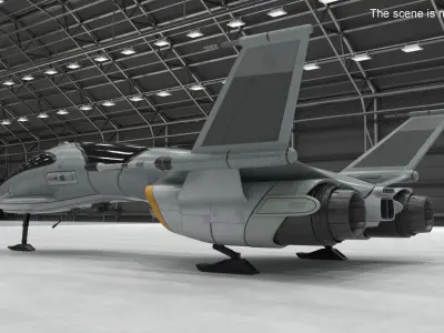 Futuristic Fighter Spaceship 3D model