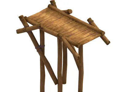 City Gate - Wooden Bridge 06 3D model