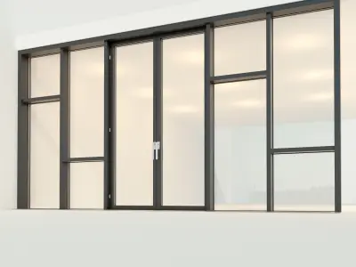 Panoramic glazing Stained glass 23 Low-poly 3D model