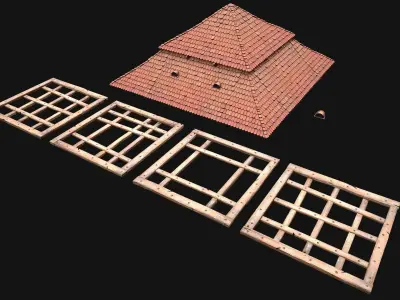 Medieval Roof Large Pyramid Low-poly 3D model