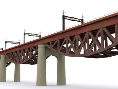 little Hell Gate Bridge Low-poly 3D model