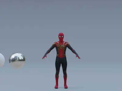 Spider-Man Iron Spider Integrated suit RIGGED - No Way Home Low-poly 3D model