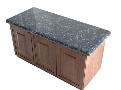 kitchen cassik island table vol3 3D model