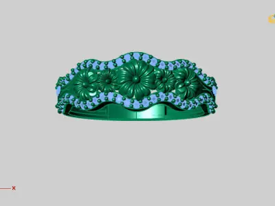 Women Ring Fancy Rings With Stone STL 3DM Render Printable 3D print model purchase