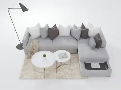L-Shaped Sofa  3D model