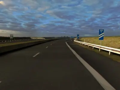 Highway construction set Low-poly 3D model