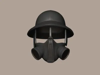 Steampunk Miner Helmet Mask - SciFi Character Design Low-poly 3D model