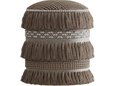 Ambrianna Upholstered Pouf Low-poly 3D model