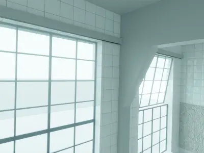 small warehouse raum H1 can be connected to the modern raum H2 Low-poly 3D model