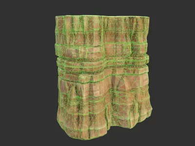 Sandstone Cliff Set Low-poly 3D model
