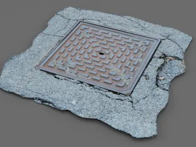 Cover manhole 08 raw scan 3D model