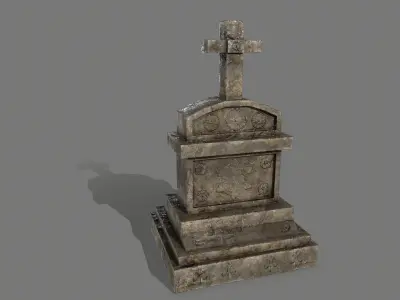 Tombstone set gravestone Low-poly 3D model