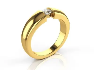 Ring Sobrilia with round and princess diamond 3D model