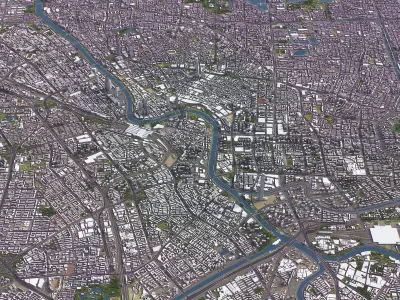 Tianjin - 3D City Model Low-poly 3D model