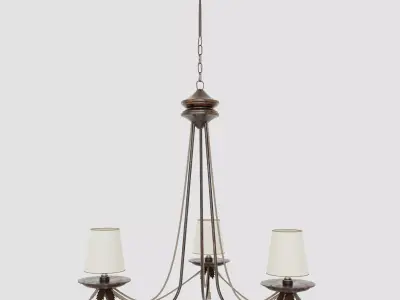 Chandelier - Old Classic - Bronze - High Quality - PBR 3D model