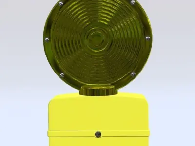 Warning light led road 3D model