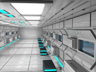 Sci Fi Interior 3D model 10